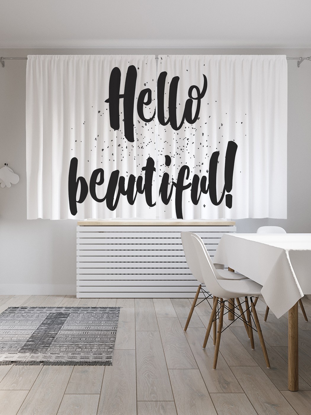 фото Шторы joyarty с фотопечатью "комплимент красотке" из сатена, 290х180 см