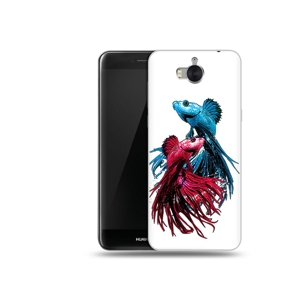 

Чехол MyPads Tocco для Huawei Y5 рыбы петушки (PT91582.58.592), Прозрачный, Tocco