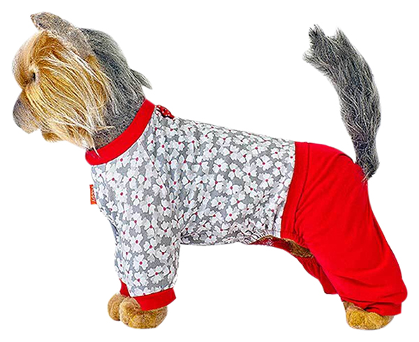 

Костюм для собак Happy Puppy Ромашка, унисекс, красный, серый, , длина спины 28 см