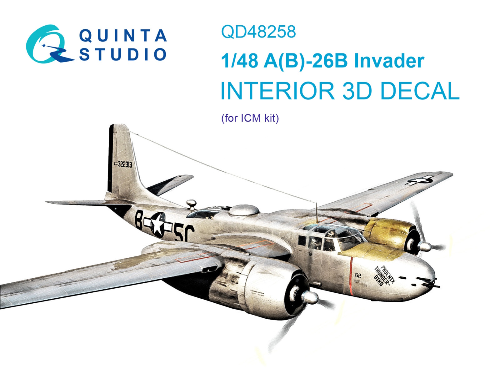 Quinta Studio QD48258 3D Декаль интерьера кабины A(B)-26B (ICM) 1/48