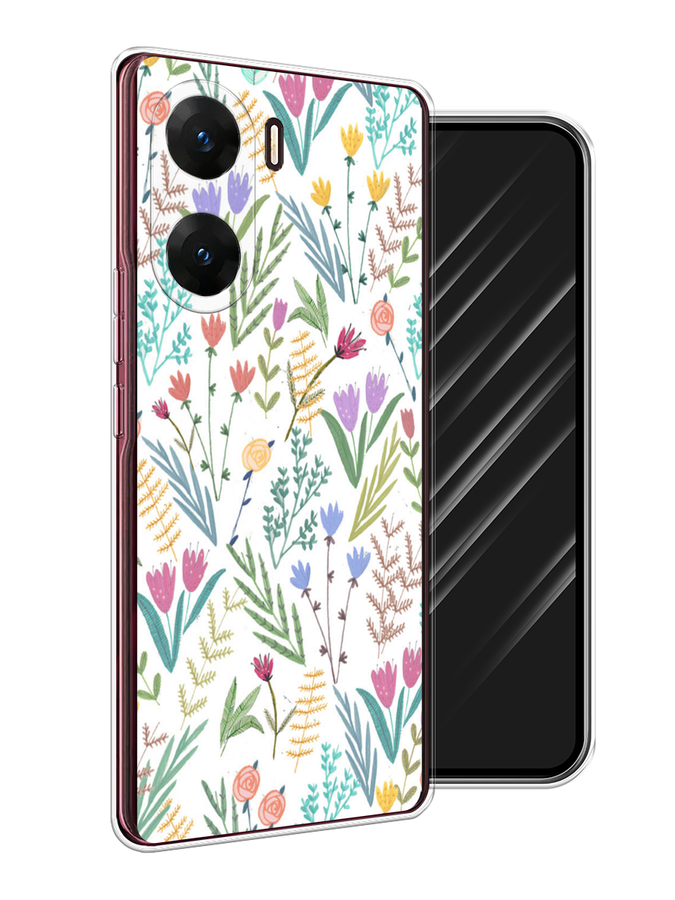 

Чехол Awog на Vivo V29e "Полевые цветы рисунок", Белый;зеленый, 269450-1