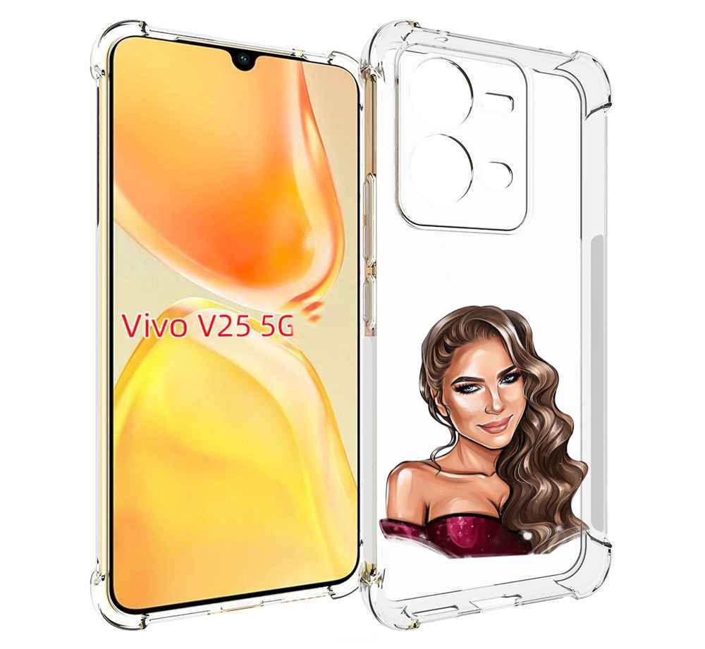 

Чехол MyPads девушка-с-улыбкой женский для Vivo V25 5G / V25e, Прозрачный, Tocco
