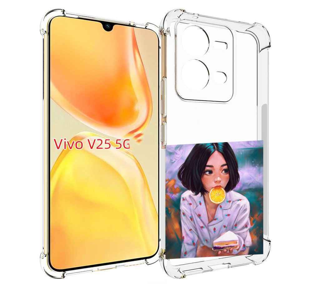 

Чехол MyPads девушка-с-чизкейком женский для Vivo V25 5G / V25e, Прозрачный, Tocco