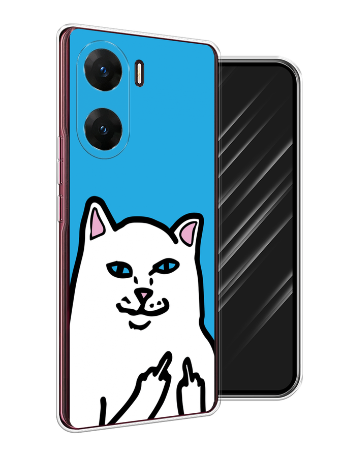 

Чехол Awog на Vivo V29e "Кот жесть", Белый;голубой;черный, 269450-1