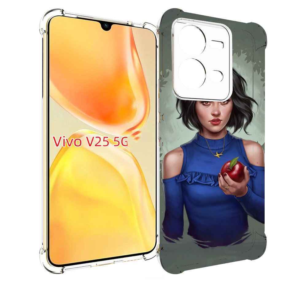 

Чехол MyPads девушка-с-яблоком женский для Vivo V25 5G / V25e, Прозрачный, Tocco