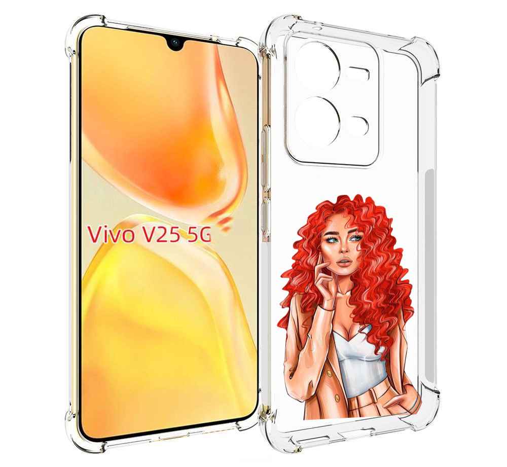 

Чехол MyPads девушка-с-яркими-волосами женский для Vivo V25 5G / V25e, Прозрачный, Tocco