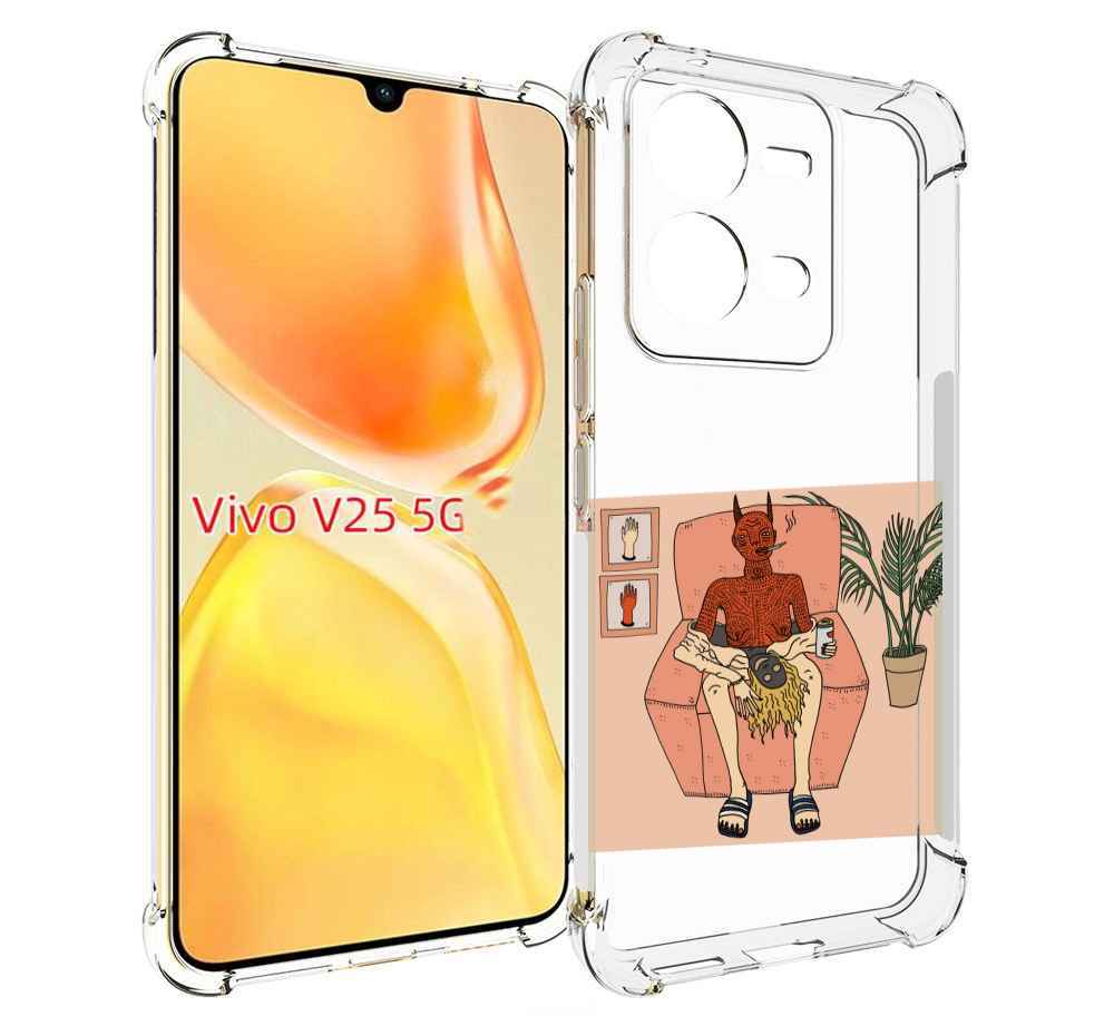 

Чехол MyPads девушка-сняла-кожу для Vivo V25 5G / V25e, Прозрачный, Tocco