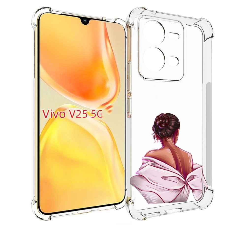 

Чехол MyPads девушка-со-спины женский для Vivo V25 5G / V25e, Прозрачный, Tocco