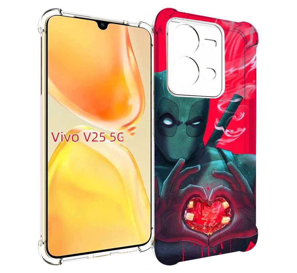 

Чехол MyPads дедпул-в-сердце для Vivo V25 5G / V25e, Прозрачный, Tocco