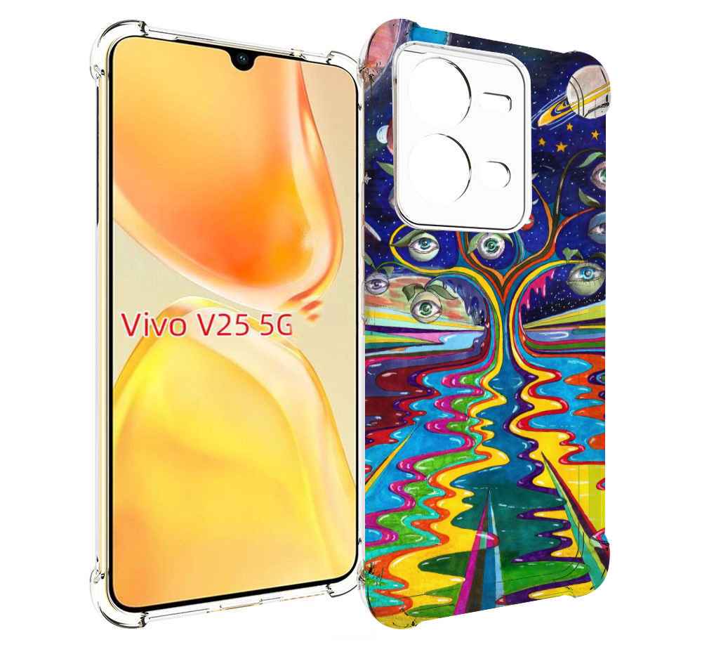 

Чехол MyPads дерево с глазами акварель для Vivo V25 5G / V25e, Прозрачный, Tocco