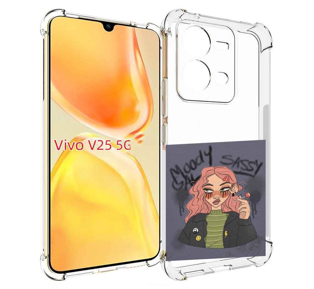 

Чехол MyPads дерзкое-настроение женский для Vivo V25 5G / V25e, Прозрачный, Tocco