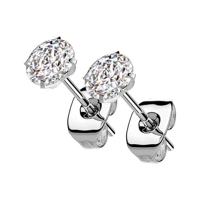 

Серьги пусеты из титана Spikes T23ER07-03-C, фианит, T23ER07-03-C