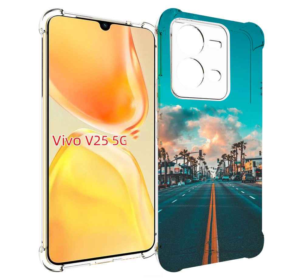 

Чехол MyPads дорога-в-лос-анджелес для Vivo V25 5G / V25e, Прозрачный, Tocco