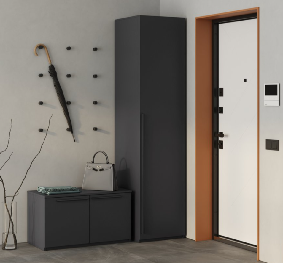 

Шкаф-пенал QualisMebel Alice 500х600х2300, графит, Серый, Alice