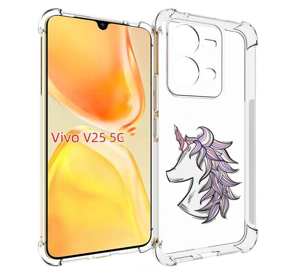 

Чехол MyPads единорог-рисунок для Vivo V25 5G / V25e, Прозрачный, Tocco