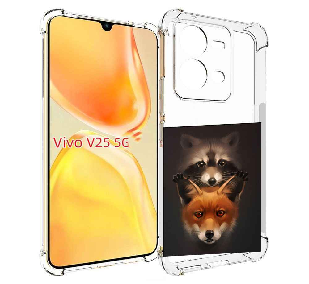 

Чехол MyPads енотик-лисенок для Vivo V25 5G / V25e, Прозрачный, Tocco