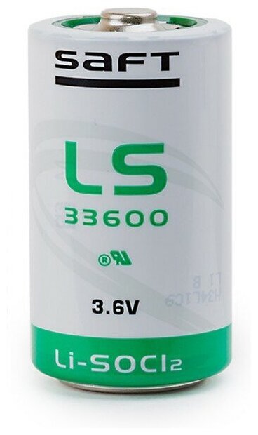 

Батарейка литий-тионилхлоридная SAFT LS33600 (D/R20) Lithium (3.6 В/3.6V) 17000 мАч