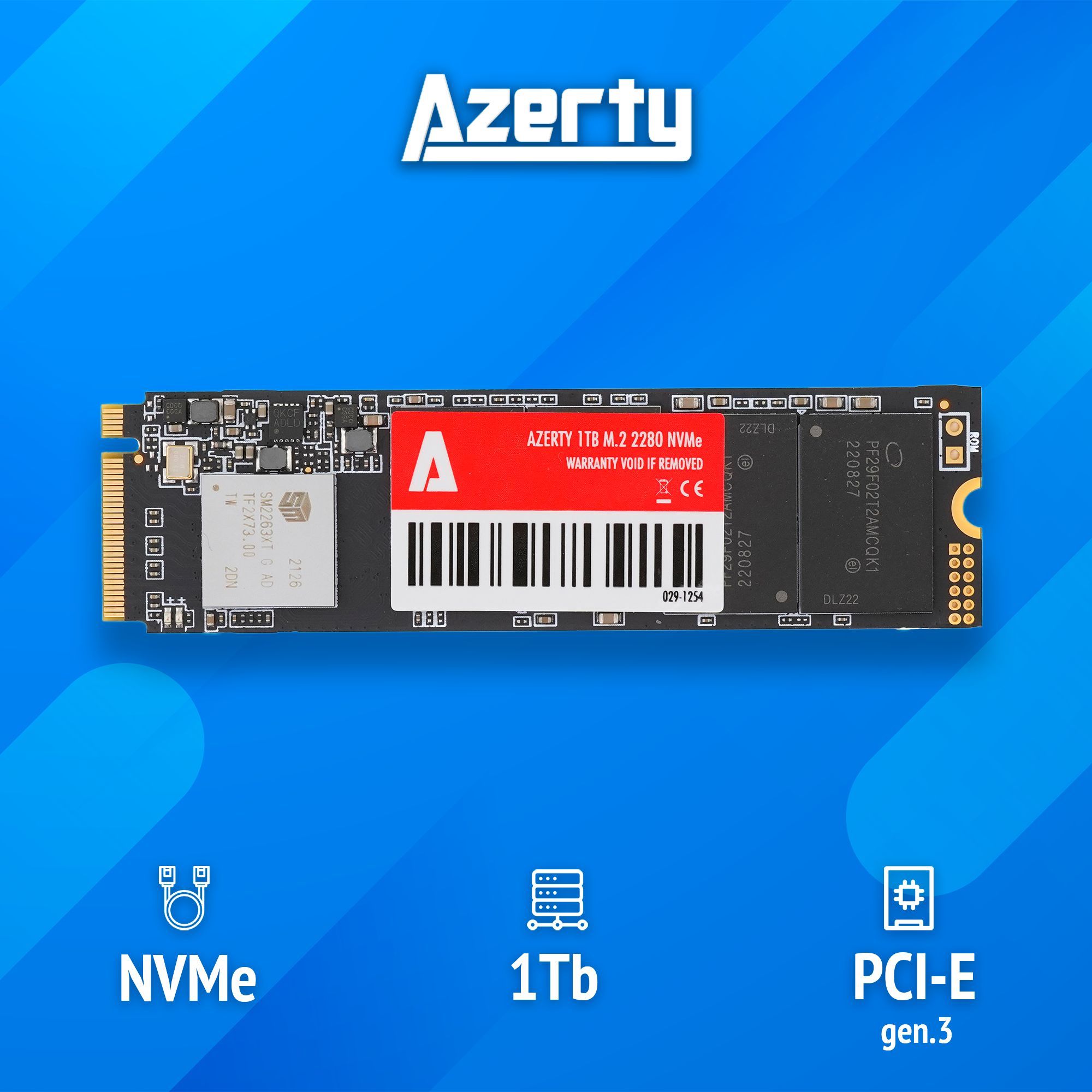 

SSD накопитель Azerty M.2 2280 NVMe 1TB M.2 2280 1 ТБ 029-1254, G3