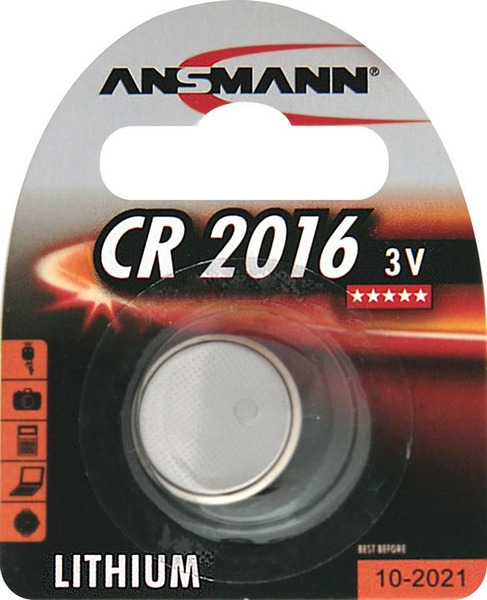 Батарейкa ANSMANN CR2016 /  3В / 3V  / в блистере 1 штука