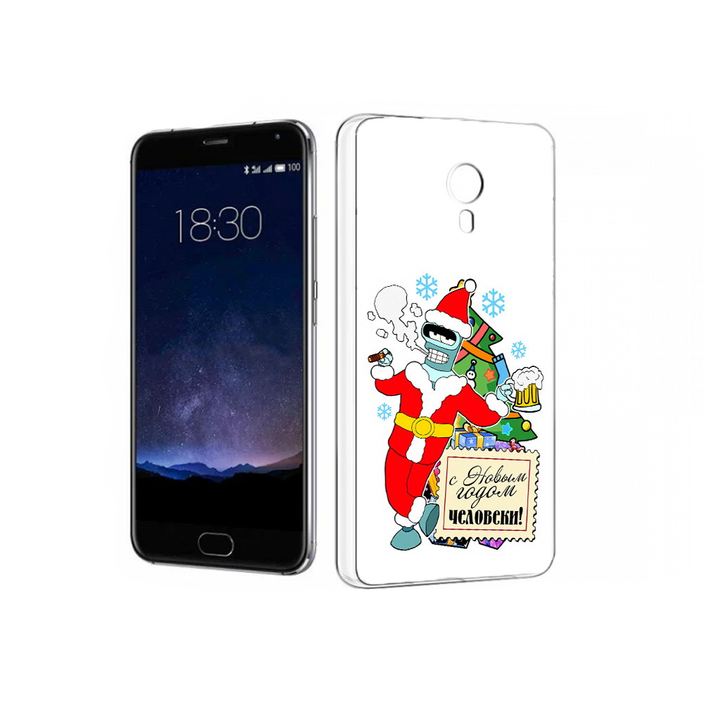 

Чехол MyPads Tocco для Meizu Pro 5 С новым годом человеки (PT18126.86.150), Прозрачный, Tocco