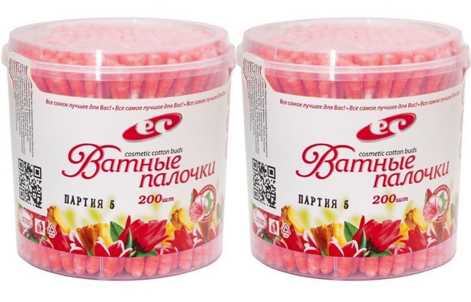 

Палочки косметические Емельянъ Савостинъ, розовый, 200 шт в банке, 2 уп