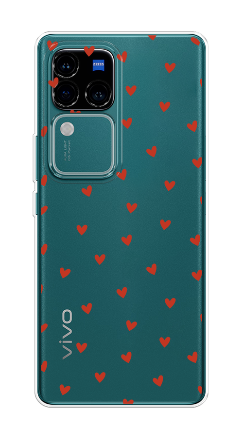 

Чехол на Vivo V30 Pro/S18 Pro "Red hearts", Красный;прозрачный, 2610050-1