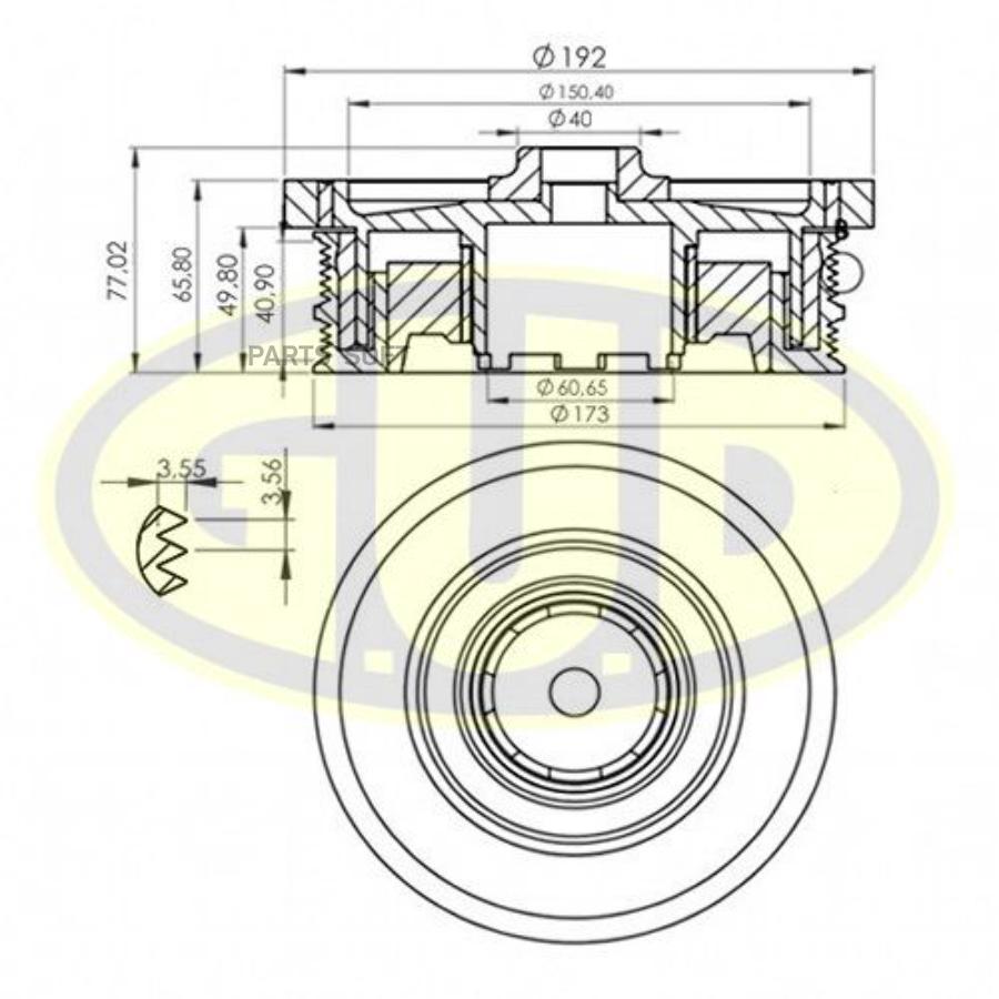 GUD GCP703002 ШКИВ КОЛЕНВАЛА BMW E46/E60/E61/E87/E90/E91/X3 1,8/2,0D 01-