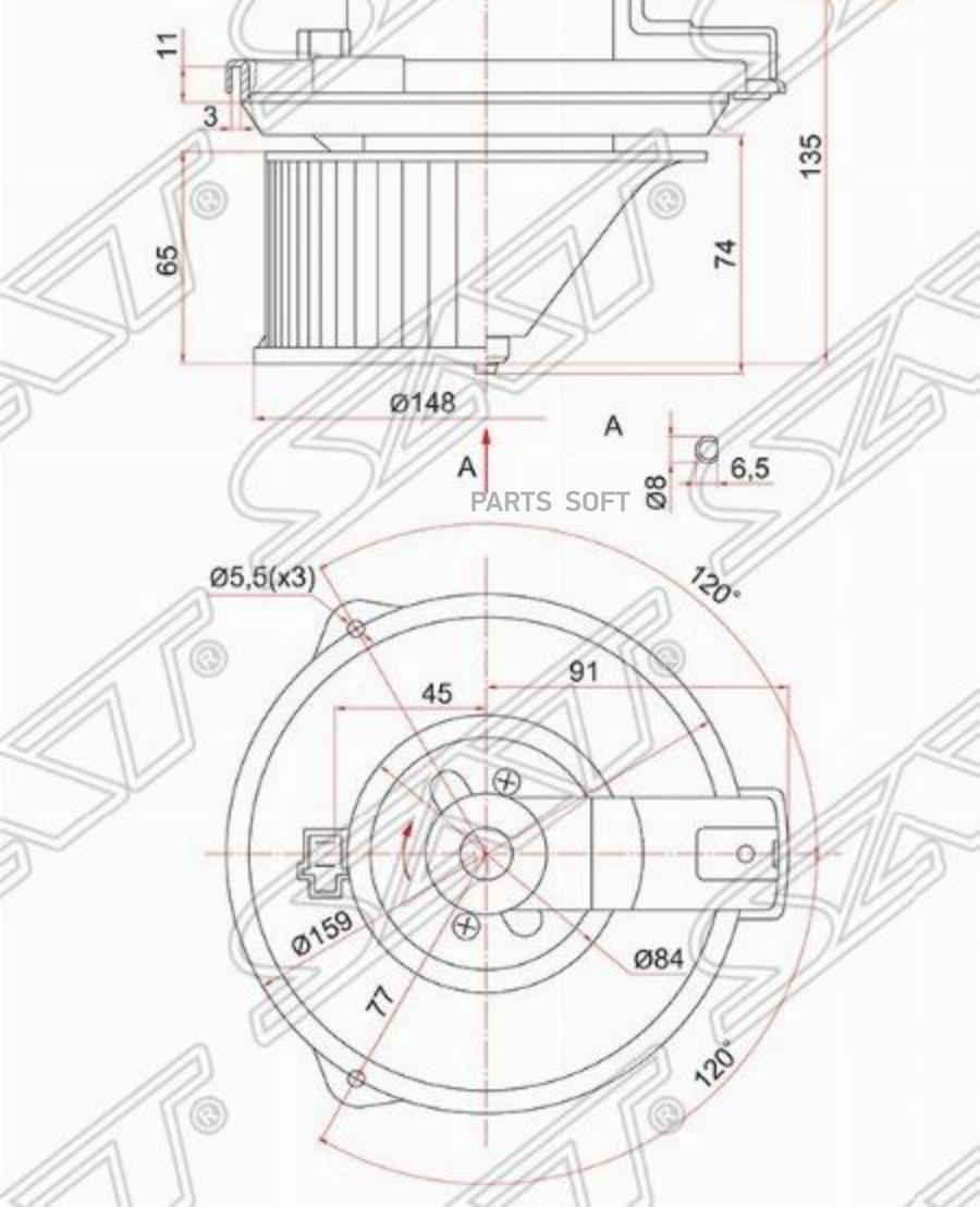 

SAT ST-79310-SX0-003 Мотор отопителя салона HONDA CR-V RD1/2/ODYSSEY 95- RHD 1шт