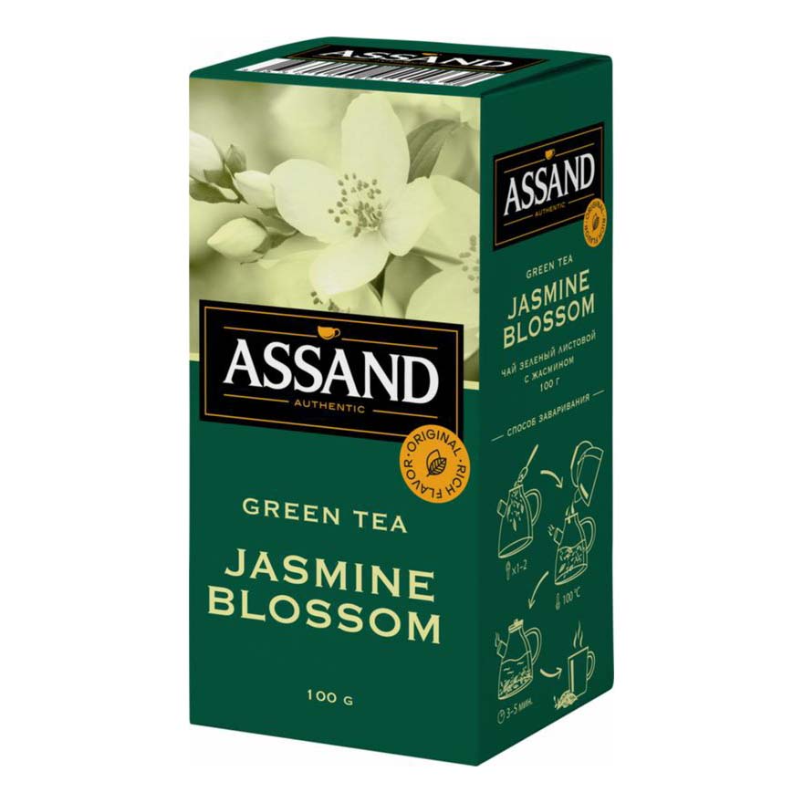 Чай зеленый Assand Jasmine Blossom с жасмином листовой 100 г