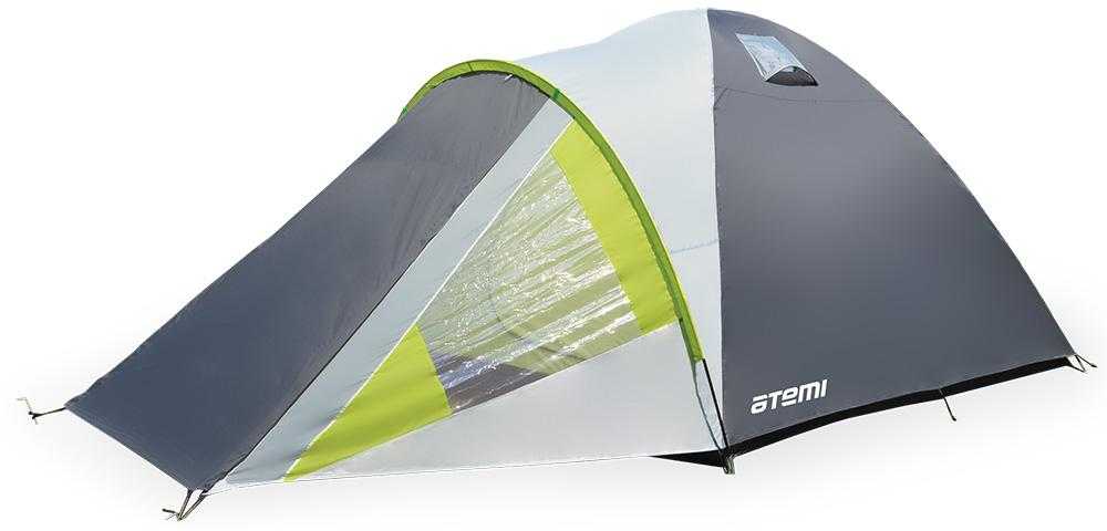 Палатка Atemi Enisey CX, кемпинговая, 2 места, серебристый/серый/зеленый