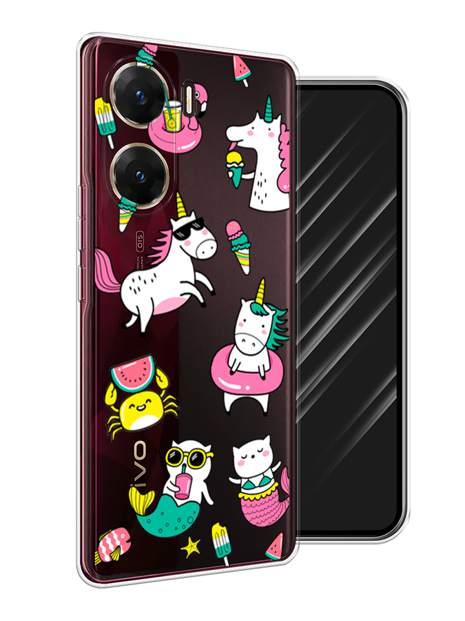 

Чехол Awog на Vivo V29e "На отдыхе", Белый;бирюзовый;розовый, 269450-1