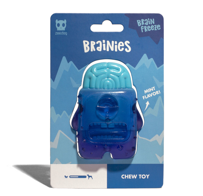 

Игрушка жевательная для собак Zee.Dog BRAIN FREEZE с мятным ароматом, голубой, нейлон, 7см, Игрушка для жевания BRAIN FREEZE