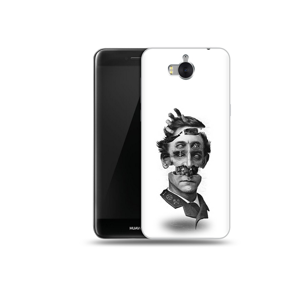 

Чехол MyPads Tocco для Huawei Y5 страшное лицо абстракция (PT91582.58.628), Прозрачный, Tocco