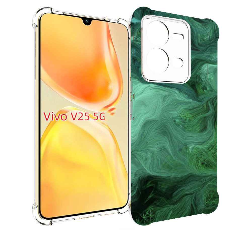 

Чехол MyPads зеленые нити для Vivo V25 5G / V25e, Прозрачный, Tocco