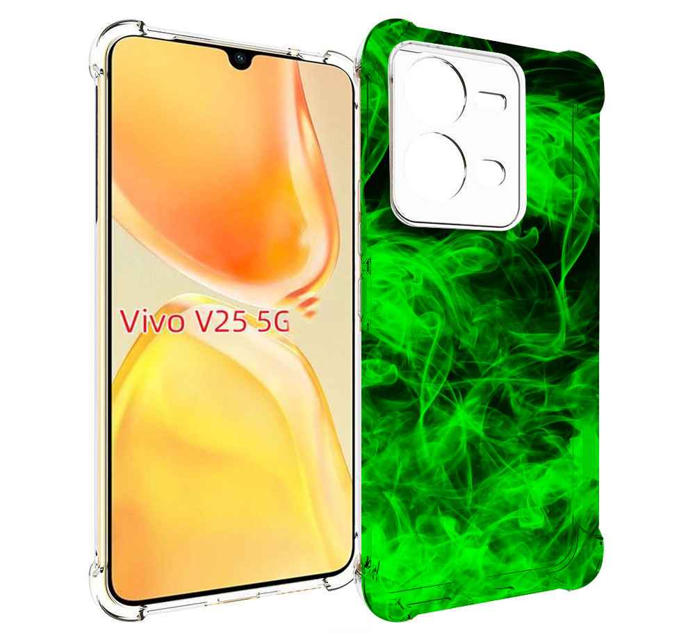 

Чехол MyPads зеленый-дымок для Vivo V25 5G / V25e, Прозрачный, Tocco
