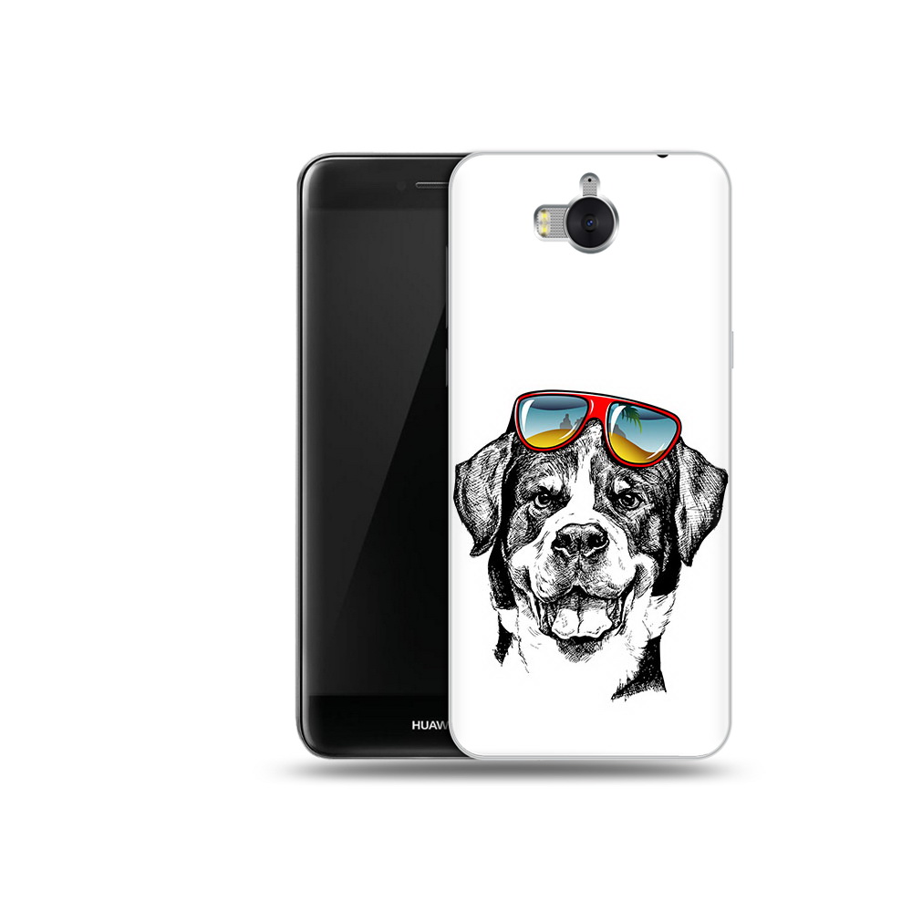 

Чехол MyPads Tocco для Huawei Y5 счастливая собака (PT91582.58.631), Прозрачный, Tocco