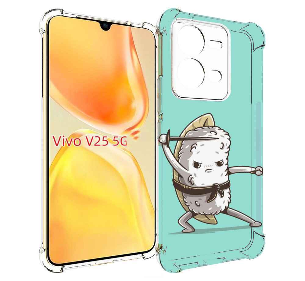 

Чехол MyPads злой суши детский для Vivo V25 5G / V25e, Прозрачный, Tocco