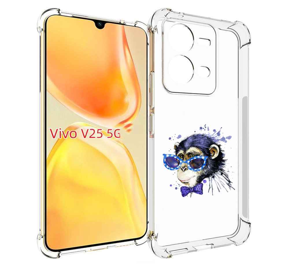 

Чехол MyPads акварельная обезьяна для Vivo V25 5G / V25e, Прозрачный, Tocco