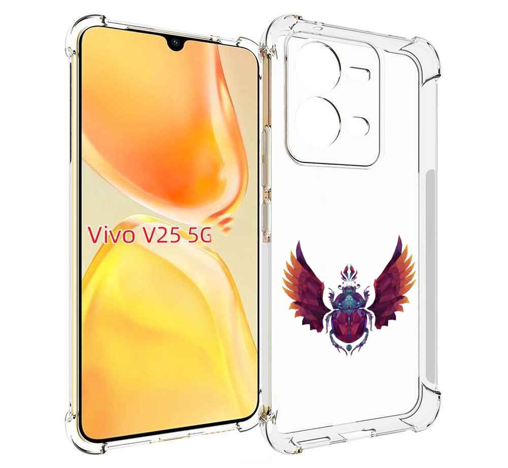 

Чехол MyPads алмазный скоробей для Vivo V25 5G / V25e, Прозрачный, Tocco