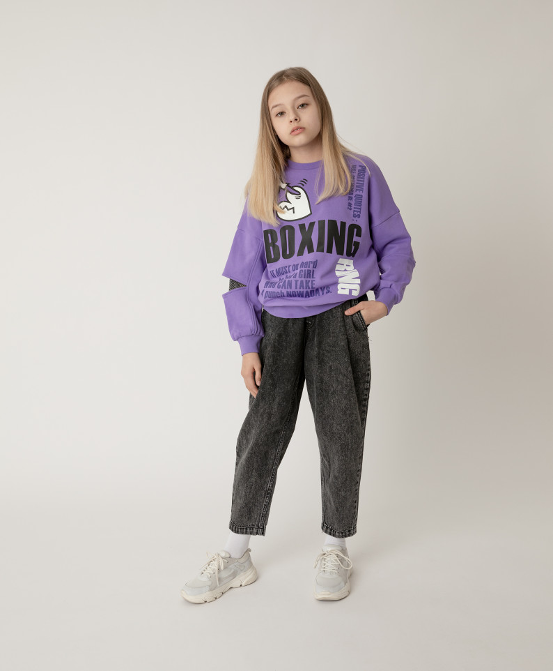 

Джинсы серые с принтом Gulliver цв. серый 134, 12109GJC6304