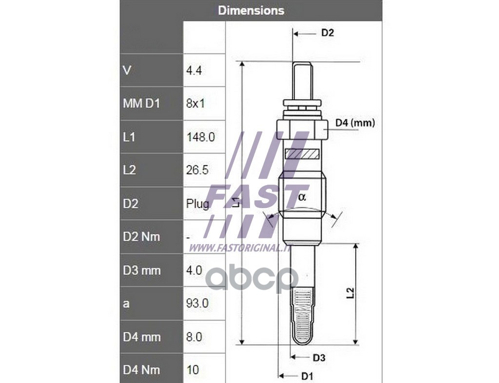 Свеча Накала Mercedes Sprinter 06> 200/320/420cdi 04> FAST арт. FT82754