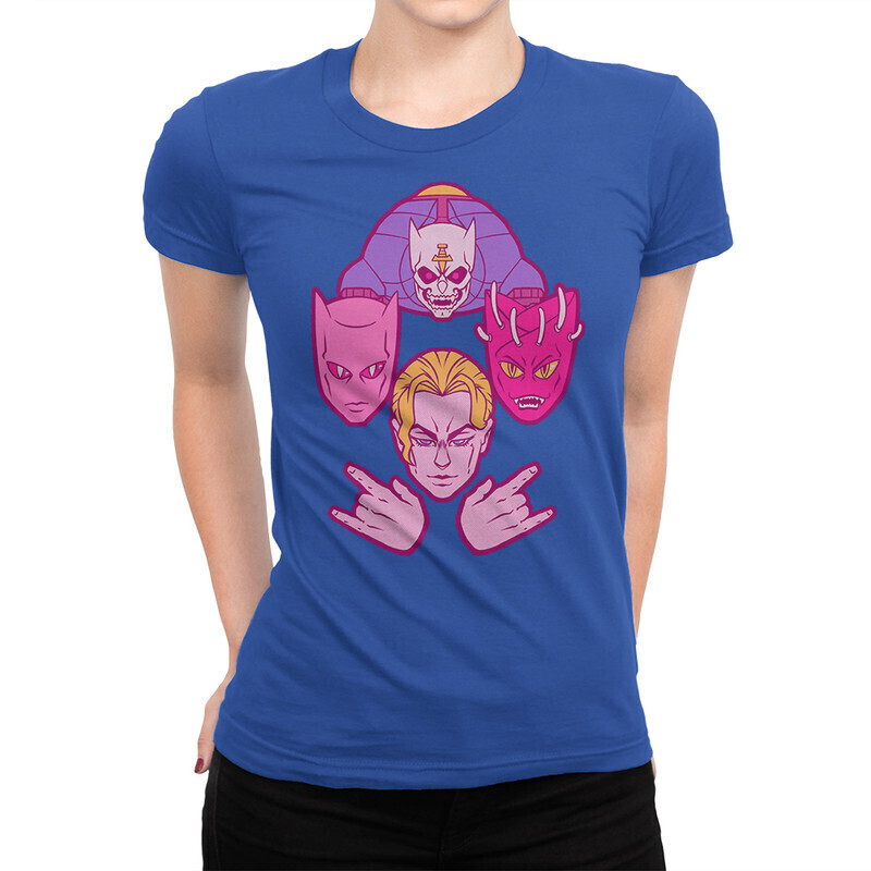 

Футболка женская Dream Shirts Невероятные приключения ДжоДжо Женская 10007861 синяя XS, Невероятные приключения ДжоДжо Женская 10007861