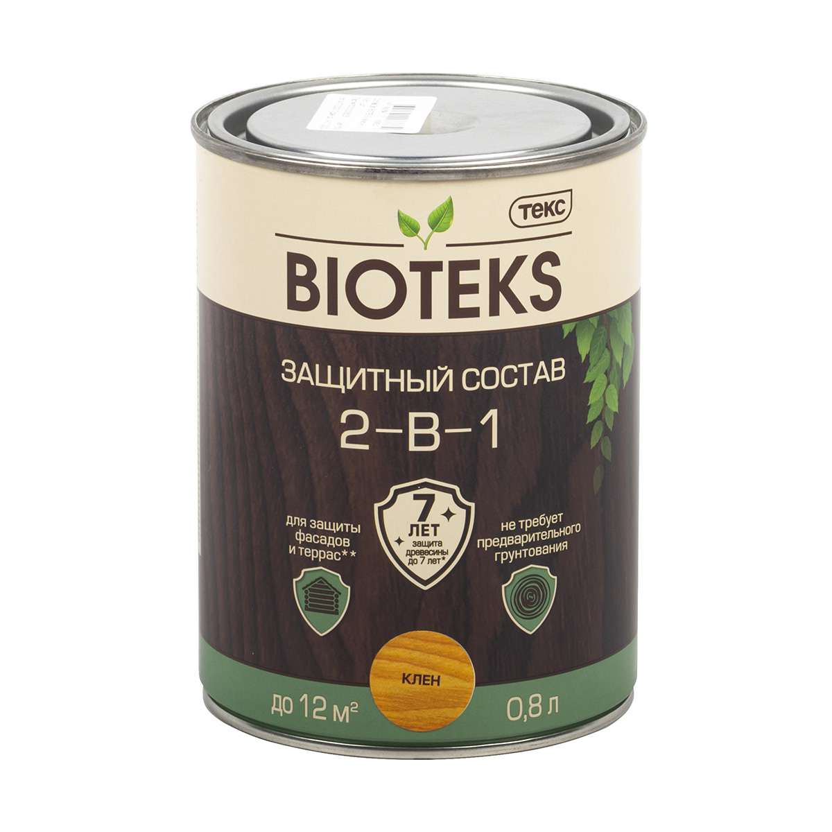 

Защитный лессирующий состав для дерева Bioteks 2-в-1, 0,8 л, клен