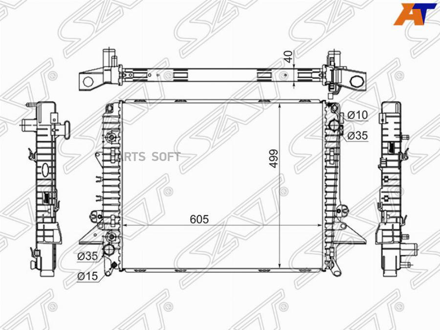 

SAT LR0001-04D Радиатор RANGE ROVER SPORT /DISCOVERY III 2.7TD 04- 1шт