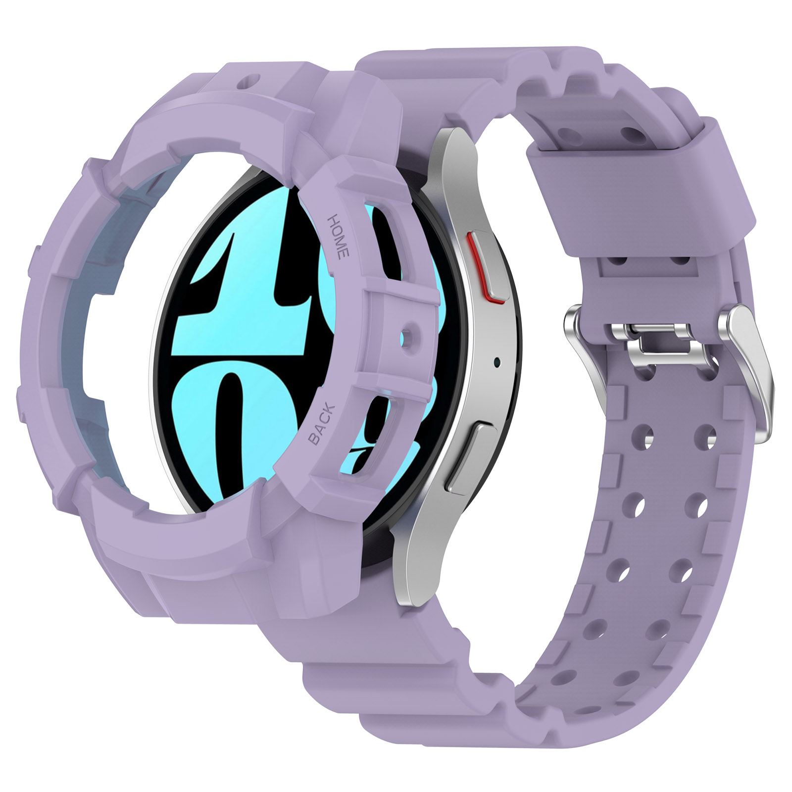 

Ремешок с защитным чехлом для Samsung Galaxy Watch 6 40 мм, лавандовый, Фиолетовый, Galaxy Watch 6 40 мм