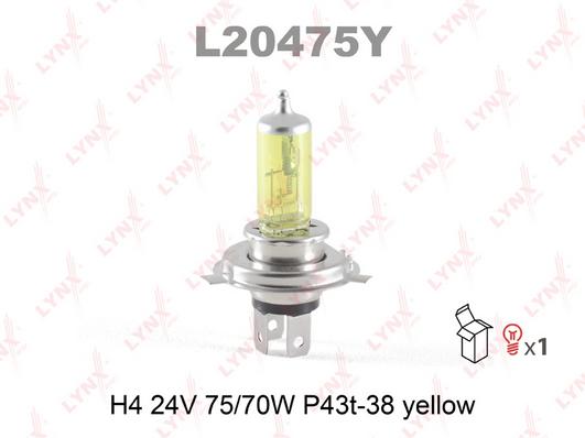 

LYNXAUTO L20475Y Лампа H4 24V 75/70W P43T-38 YELLOW HCV