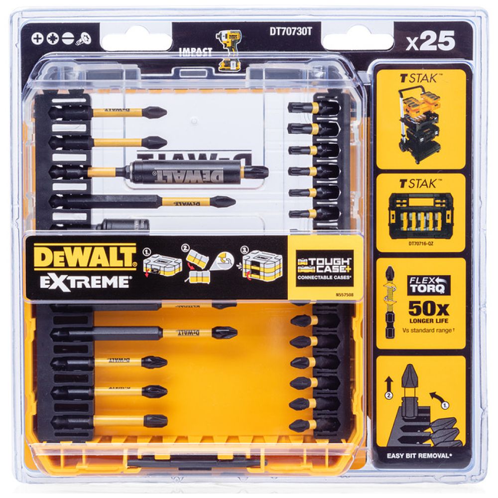 Набор бит и насадок DeWalt DT70730T, 25шт биты dewalt