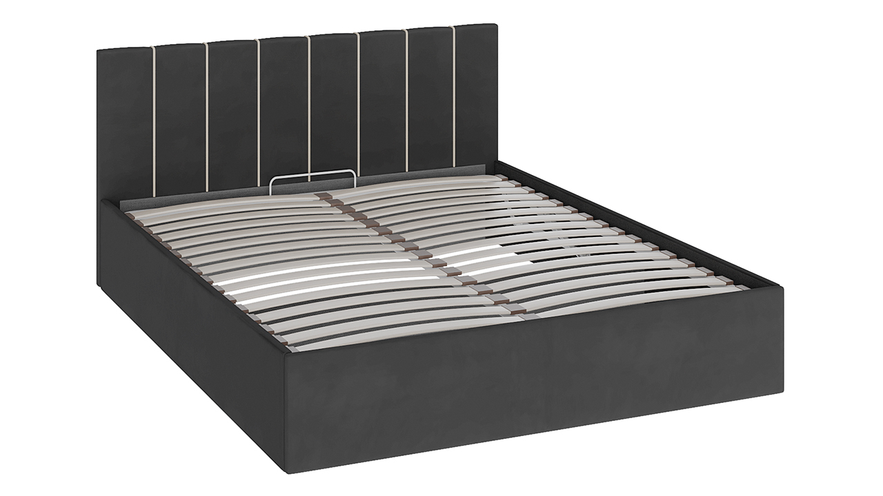 фото Кровать с подъемным механизмом «верона», серый трия