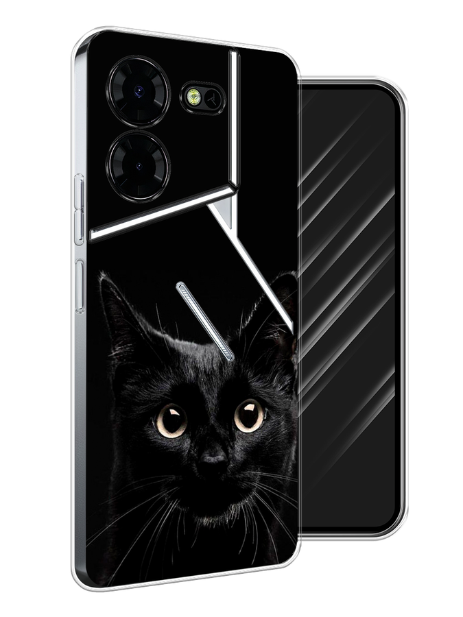 

Чехол Awog на Tecno Pova 5 Pro 5G "Добрый кот", Черный, 304550-1