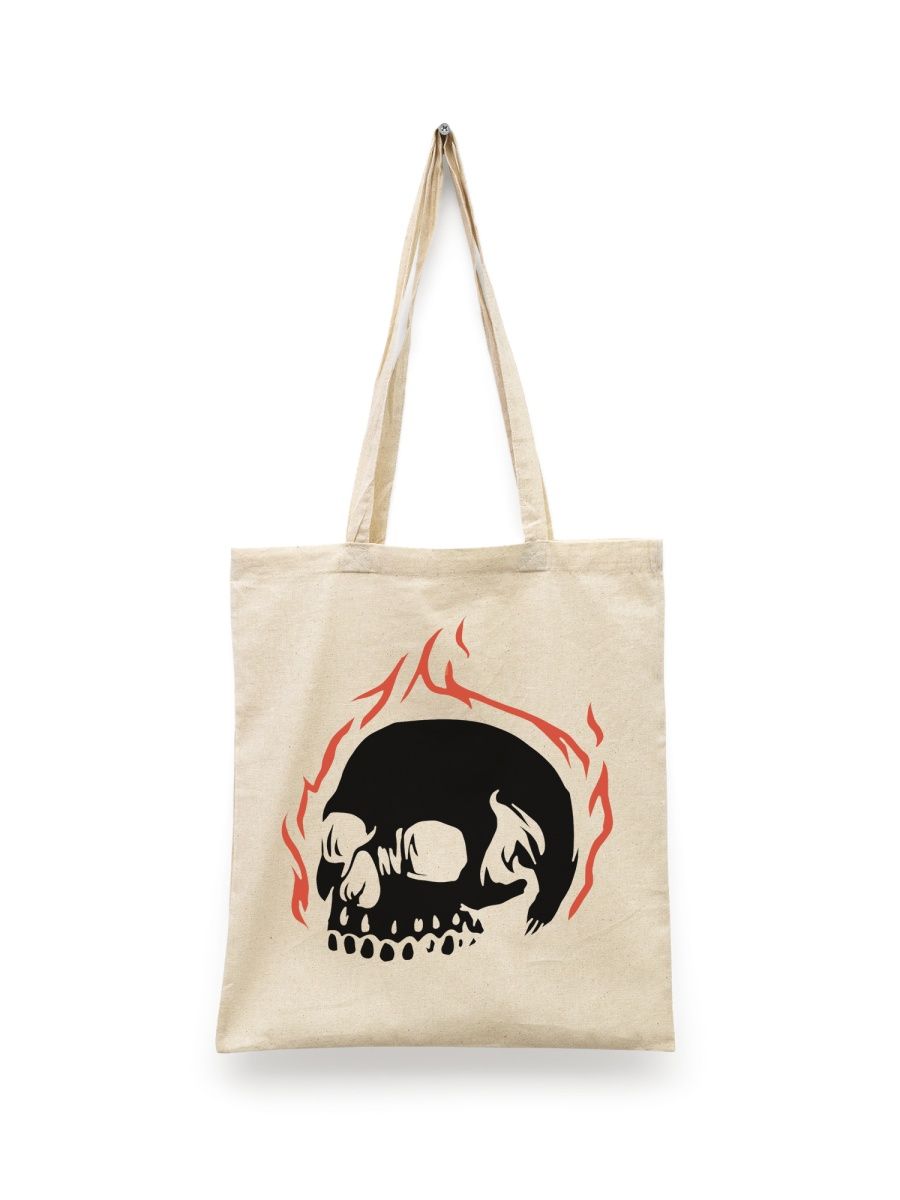 

Шоппер унисекс Каждому Своё Горящий череп/Fire/Skull TRCHP1, белый, Горящий череп/Fire/Skull TRCHP1